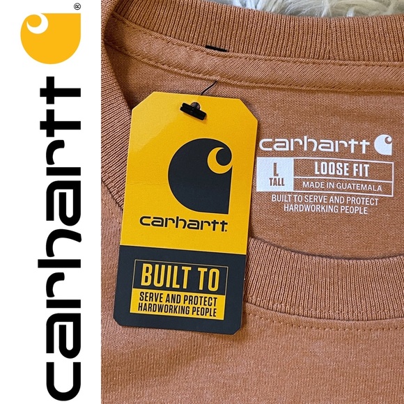 NWT Carhartt loose fit heavyweight s/s pocket C graphic t-shirt, tall L, ginger - Picture 4 of 16